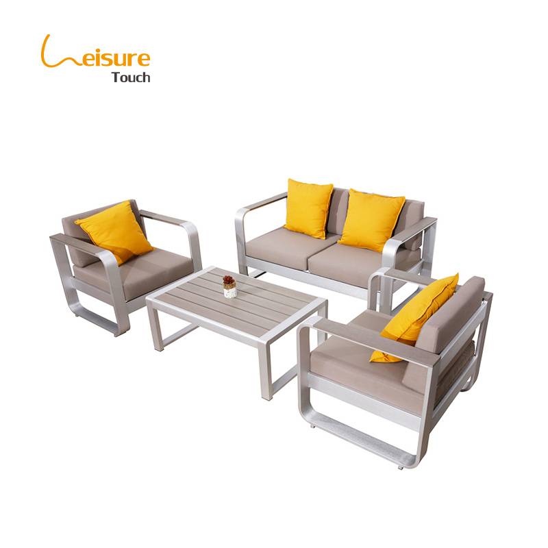 Ready To Ship Fabric Seat All Weather Aluminum Patio Furniture Outdoor Sofa