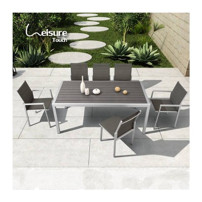 6 Seaters Aluminum Outdoor Furniture Dining Table Chairs Patio Garden Sets