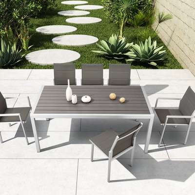 Hotel Modern Patio Dining Table And Chairs  Garden  Aluminum Outdoor Furniture Dining Set